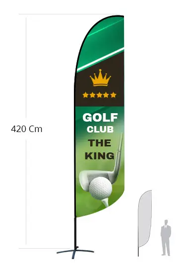 Stampa bandiera a forma di piuma con altezza 4 metri  