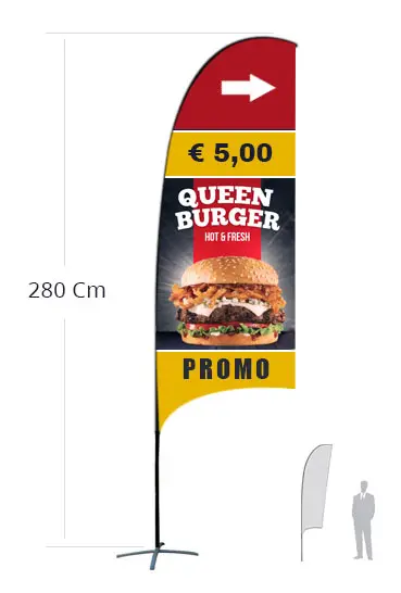 Stampa bandiera a vela altezza 2,5 metri