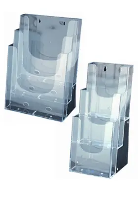 Portabrochure da banco con 3 scomparti 10x21 cm