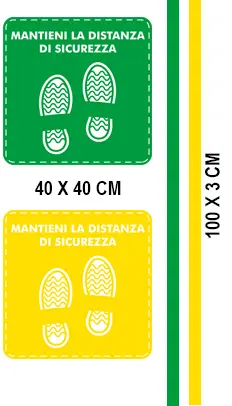 Kit adesivi distanziatori Verdi-Gialli